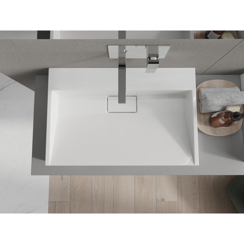 Mexen Ava umywalka nablatowa z konglomeratu B/O 70 x 46 cm, biała - 23017000