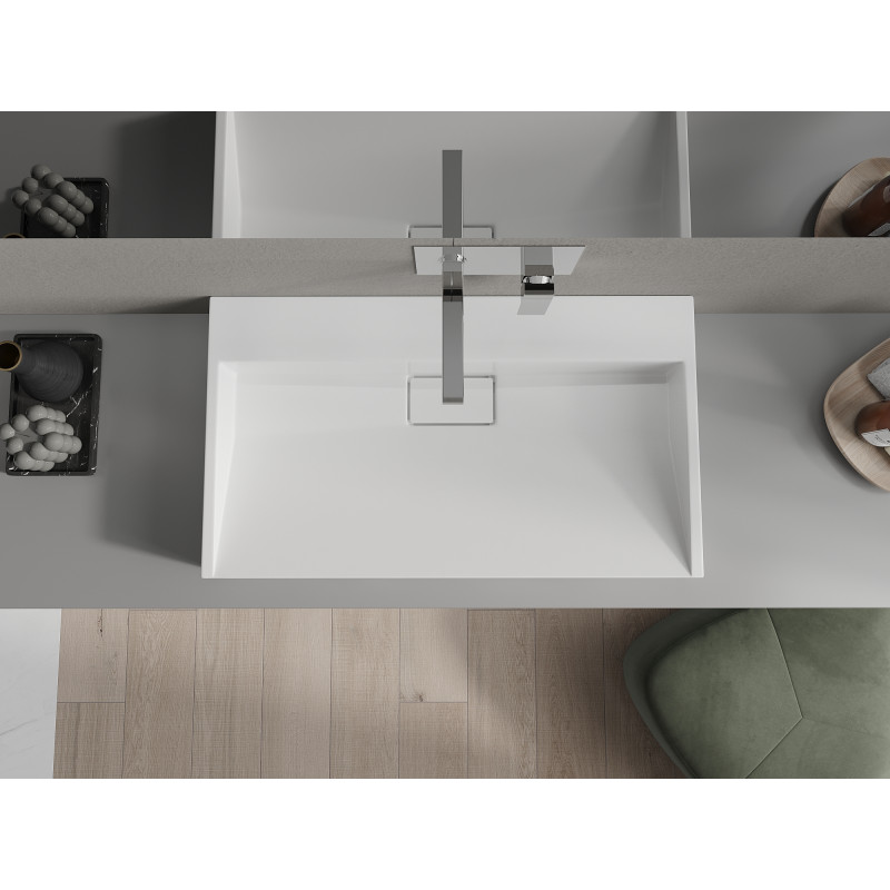 Mexen Ava umywalka nablatowa z konglomeratu B/O 80 x 46 cm, biała - 23018000