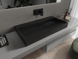 Mexen Ava umywalka nablatowa z konglomeratu B/O 90 x 46 cm, czarna - 23019070