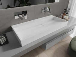 Mexen Ava umywalka nablatowa z konglomeratu B/O 100 x 46 cm, biała - 23011000