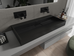 Mexen Ava umywalka nablatowa z konglomeratu B/O 100 x 46 cm, czarna - 23011070