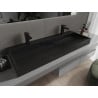 Mexen Ava umywalka nablatowa z konglomeratu 2/O 120 x 46 cm, czarna - 23011272