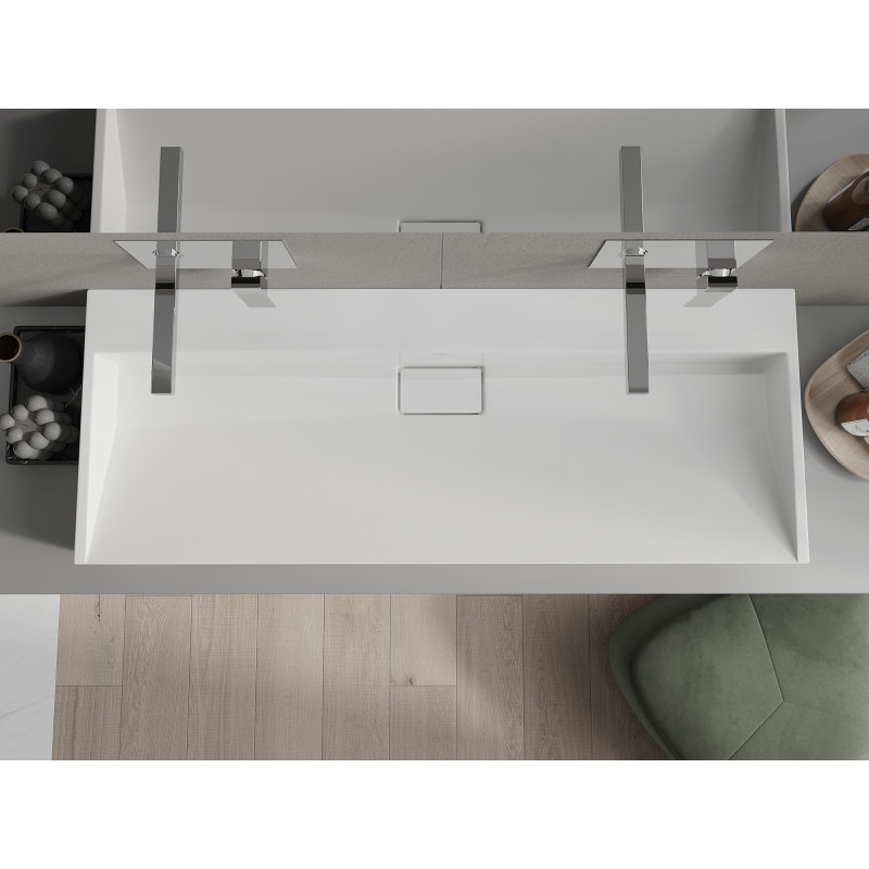 Mexen Ava umywalka nablatowa z konglomeratu B/O 120 x 46 cm, biała - 23011200