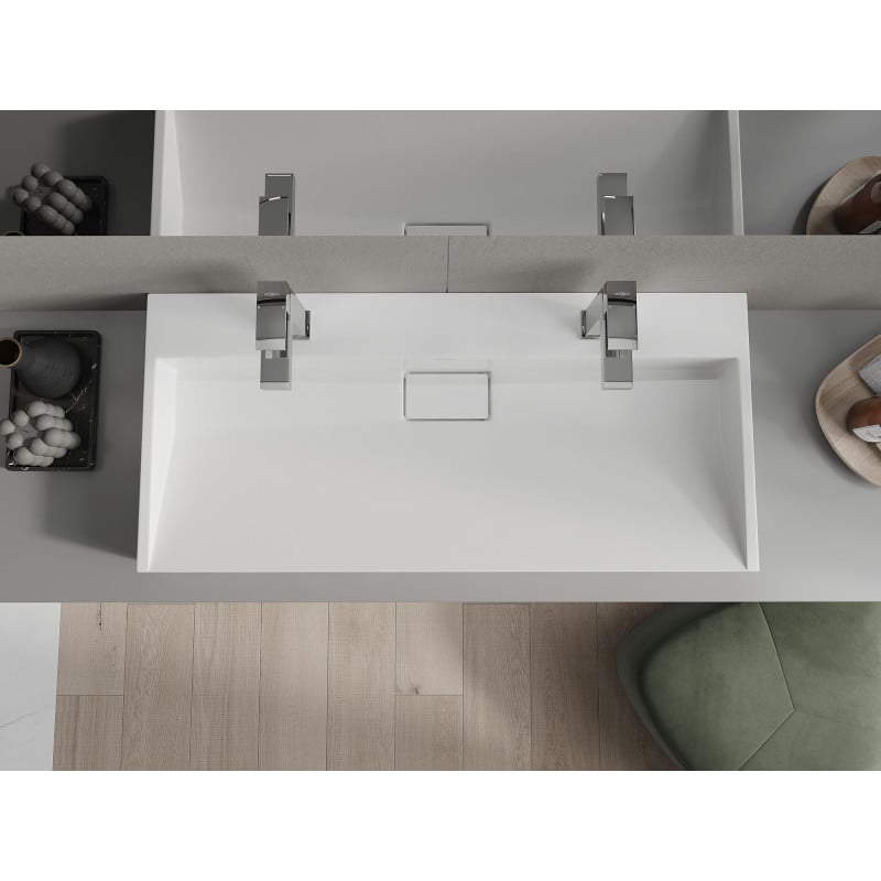 Mexen Ava umywalka nablatowa z konglomeratu 2/O 100 x 46 cm, biała - 23011002