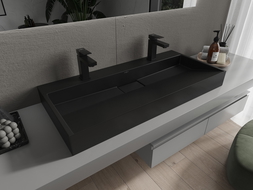 Mexen Ava umywalka nablatowa z konglomeratu 2/O 100 x 46 cm, czarna - 23011072