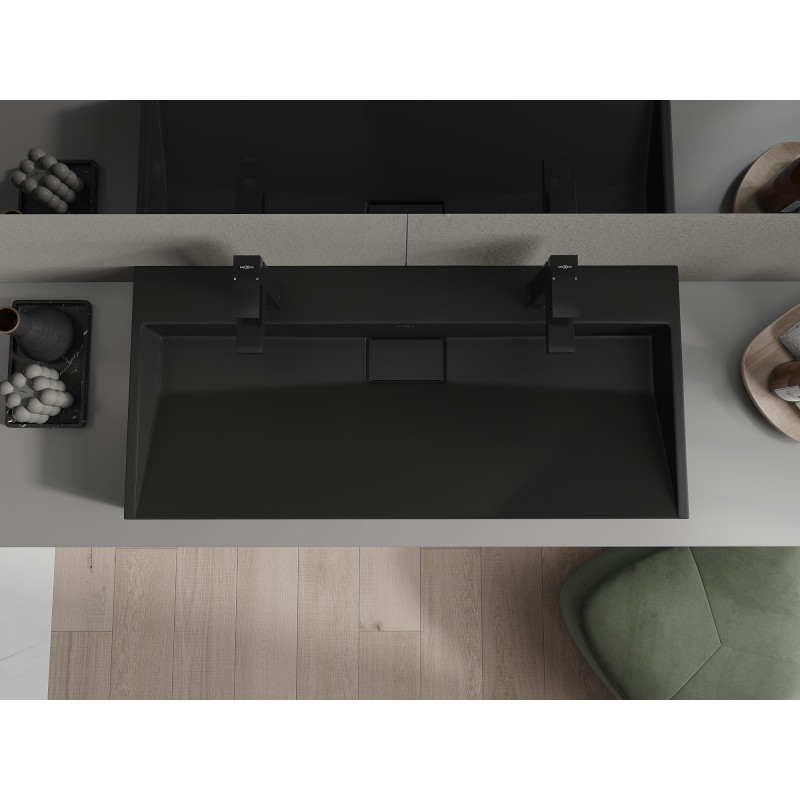Mexen Ava umywalka nablatowa z konglomeratu 2/O 100 x 46 cm, czarna - 23011072
