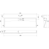 Mexen Ava umywalka nablatowa z konglomeratu 1/O 120 x 46 cm, czarna - 23011271