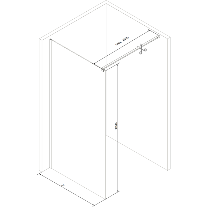 Mexen Kioto ścianka prysznicowa Walk-in 110 x 200 cm, prążki 8 mm, chrom - 800-110-101-01-09
