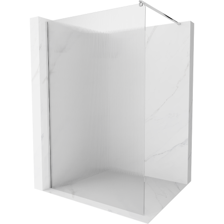 Mexen Kioto ścianka prysznicowa Walk-in 120 x 200 cm, prążki 8 mm, chrom - 800-120-101-01-09