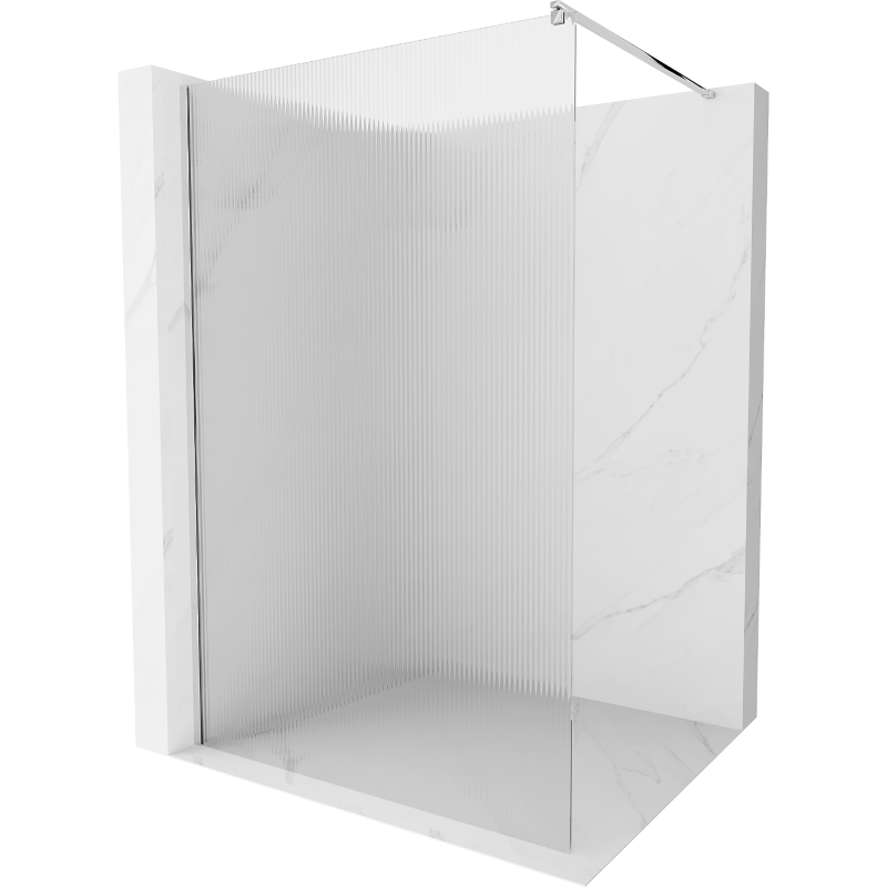 Mexen Kioto ścianka prysznicowa Walk-in 140 x 200 cm, prążki 8 mm, chrom - 800-140-101-01-09