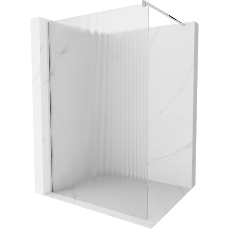 Mexen Kioto ścianka prysznicowa Walk-in 140 x 200 cm, prążki 8 mm, chrom - 800-140-101-01-09