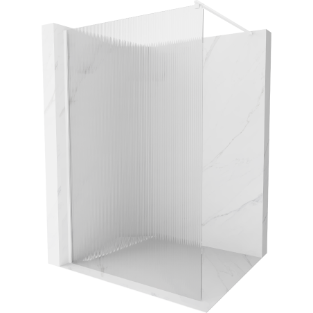 Mexen Kioto ścianka prysznicowa Walk-in 90 x 200 cm, prążki 8 mm, biała - 800-090-101-20-09