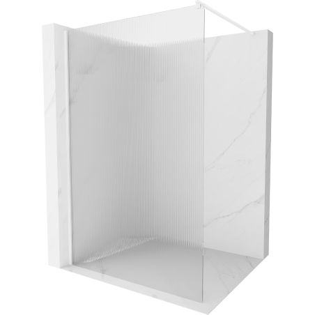 Mexen Kioto ścianka prysznicowa Walk-in 130 x 200 cm, prążki 8 mm, biała - 800-130-101-20-09