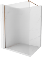 Mexen Kioto ścianka prysznicowa Walk-in 70 x 200 cm, prążki 8 mm, różowe złoto - 800-070-101-60-09