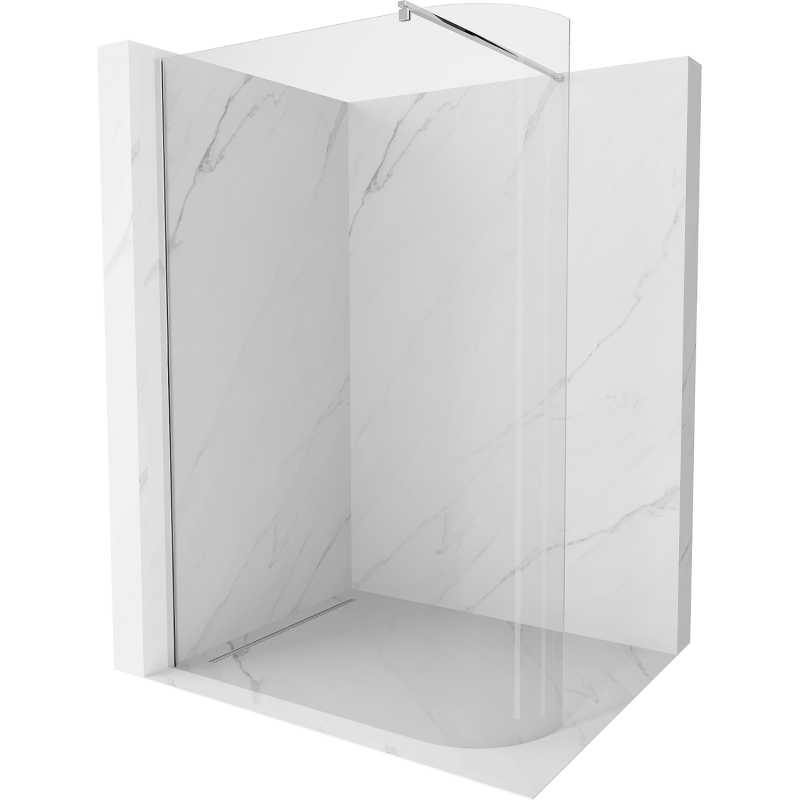 Mexen Kioto-R ścianka prysznicowa zaokrąglona Walk-in 80 x 200 cm, transparent 8 mm, chrom - 800-080-101-01-06