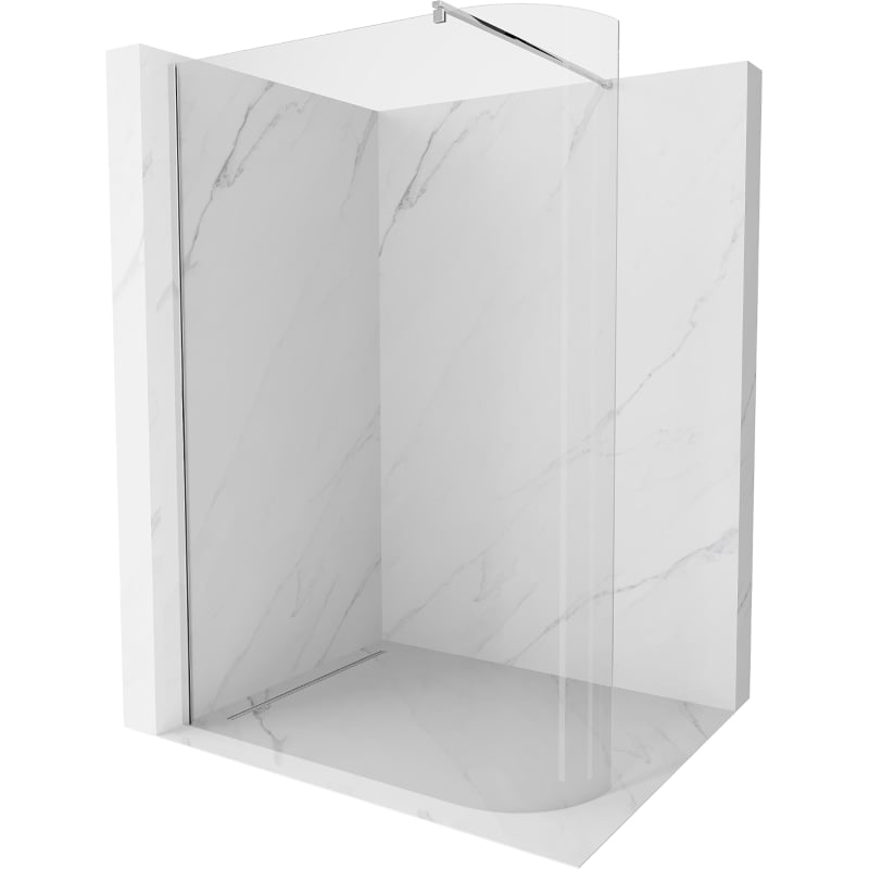 Mexen Kioto-R ścianka prysznicowa zaokrąglona Walk-in 120 x 200 cm, transparent 8 mm, chrom - 800-120-101-01-06