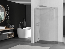 Mexen Kioto-R ścianka prysznicowa zaokrąglona Walk-in 130 x 200 cm, transparent 8 mm, chrom - 800-130-101-01-06