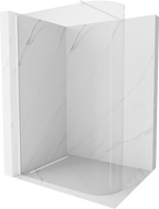 Mexen Kioto-R ścianka prysznicowa zaokrąglona Walk-in 100 x 200 cm, transparent 8 mm, biała - 800-100-101-20-06