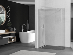 Mexen Kioto-R ścianka prysznicowa zaokrąglona Walk-in 100 x 200 cm, transparent 8 mm, biała - 800-100-101-20-06