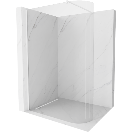 Mexen Kioto-R ścianka prysznicowa zaokrąglona Walk-in 130 x 200 cm, transparent 8 mm, biała - 800-130-101-20-06