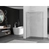 Mexen Kioto-R ścianka prysznicowa zaokrąglona Walk-in 140 x 200 cm, transparent 8 mm, biała - 800-140-101-20-06
