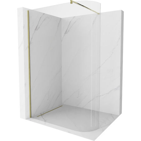 Mexen Kioto-R ścianka prysznicowa zaokrąglona Walk-in 90 x 200 cm, transparent 8 mm, złota - 800-090-101-50-06