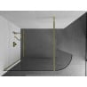 Mexen Kioto-R ścianka prysznicowa zaokrąglona Walk-in 90 x 200 cm, transparent 8 mm, złota - 800-090-101-50-06