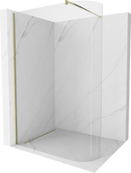 Mexen Kioto-R ścianka prysznicowa zaokrąglona Walk-in 140 x 200 cm, transparent 8 mm, złota - 800-140-101-50-06