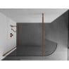 Mexen Kioto-R  ścianka prysznicowa zaokrąglona Walk-in 110 x 200 cm, transparent 8 mm, różowe złoto - 800-110-101-60-06