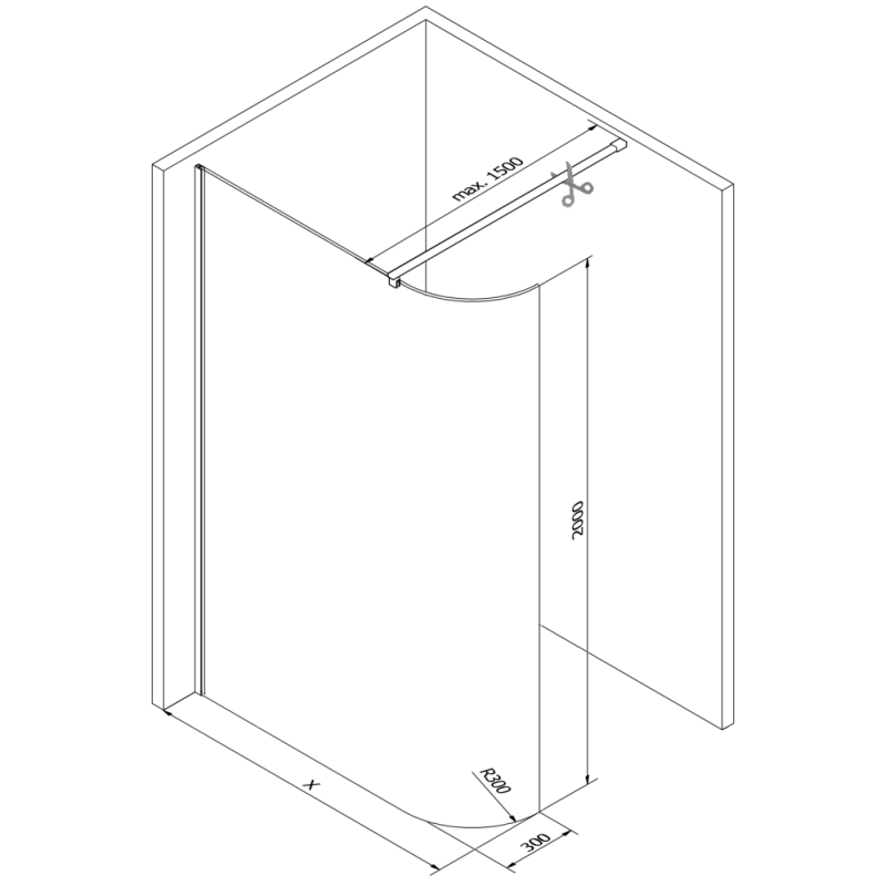 Mexen Kioto-R ścianka prysznicowa zaokrąglona Walk-in 140 x 200 cm, transparent 8 mm, różowe złoto - 800-140-101-60-06