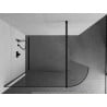 Mexen Kioto-R ścianka prysznicowa zaokrąglona Walk-in 160 x 200 cm, transparent 8 mm, czarna - 800-160-101-70-06