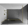 Mexen Kioto+ ścianka prysznicowa z półką Walk-in 80 x 200 cm, prążki, złota - 800-080-121-50-09