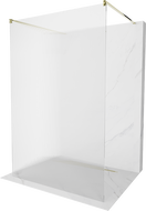 Mexen Kioto ścianka prysznicowa wolnostojąca 140 x 200 cm, prążki 8 mm, złota - 800-140-002-50-09