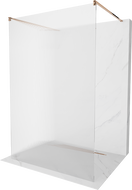 Mexen Kioto ścianka prysznicowa wolnostojąca 140 x 200 cm, prążki 8 mm, różowe złoto - 800-140-002-60-09