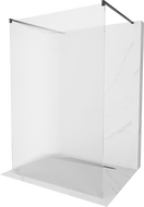 Mexen Kioto ścianka prysznicowa wolnostojąca 130 x 200 cm, prążki 8 mm, czarna - 800-130-002-70-09