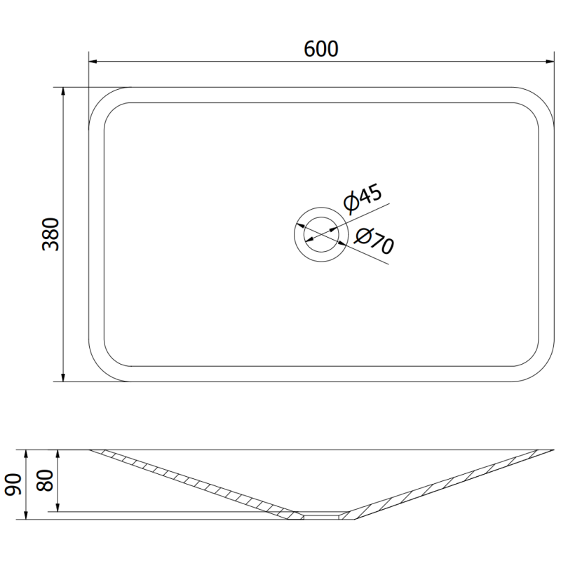 Mexen Esper umywalka nablatowa z konglomeratu 60 x 38 cm, czarna - 23036071
