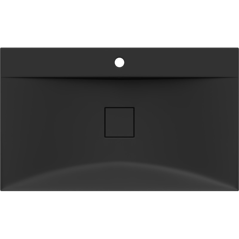 Mexen Poli umywalka nablatowa z konglomeratu 1/O 80 x 48 cm, czarna - 23028071