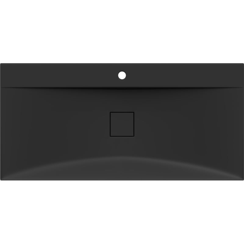 Mexen Poli umywalka nablatowa z konglomeratu 1/O 100 x 48 cm, czarna - 23021071