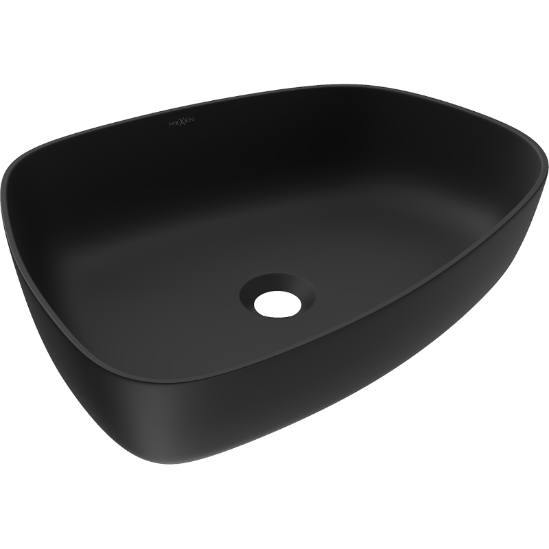 Mexen Ono umywalka nablatowa z konglomeratu 51 x 39 cm, czarna - 23045171