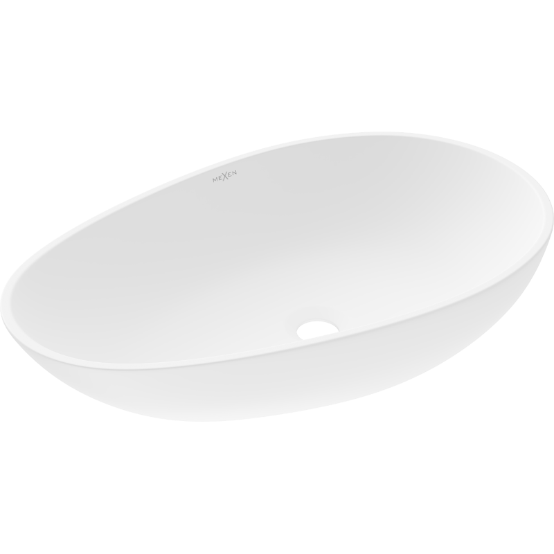 Mexen Nora umywalka nablatowa z konglomeratu 60 x 36 cm, biała - 23056001