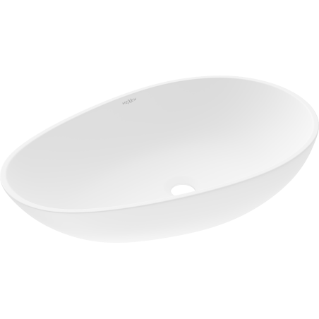 Mexen Nora umywalka nablatowa z konglomeratu 60 x 36 cm, biała - 23056001