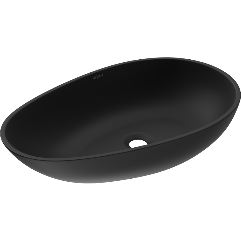 Mexen Nora umywalka nablatowa z konglomeratu 60 x 36 cm, czarna - 23056071