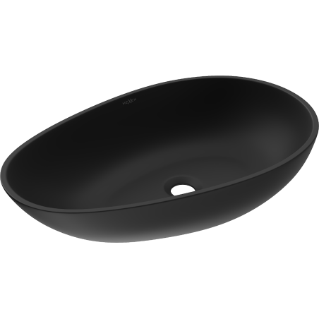 Mexen Nora umywalka nablatowa z konglomeratu 60 x 36 cm, czarna - 23056071