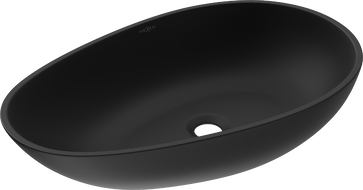 Mexen Nora umywalka nablatowa z konglomeratu 60 x 36 cm, czarna - 23056071