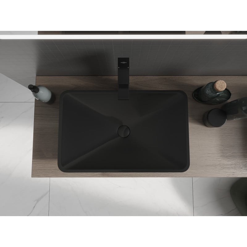 Mexen Esper umywalka nablatowa z konglomeratu 60 x 38 cm, czarna - 23036071