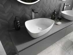 Mexen Ono umywalka nablatowa z konglomeratu 51 x 39 cm, biała - 23045101