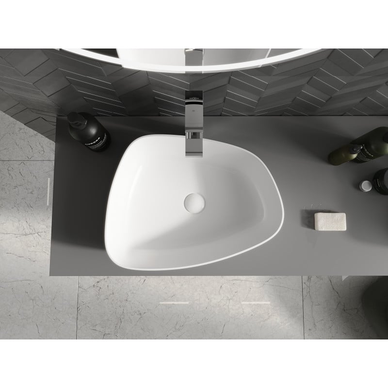 Mexen Ono umywalka nablatowa z konglomeratu 51 x 39 cm, biała - 23045101