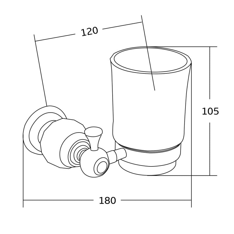 Mexen Estela kubek na szczoteczki, czarny - 7011538-70