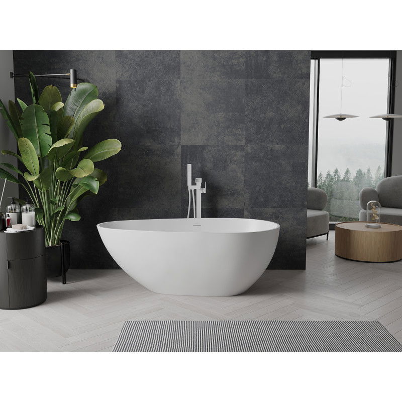 Mexen Palermo wanna wolnostojąca z konglomeratu 150 x 78 cm, biała mat - 57211507800