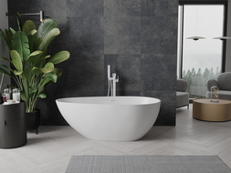 Mexen Palermo wanna wolnostojąca z konglomeratu 150 x 78 cm, biała mat - 57211507800